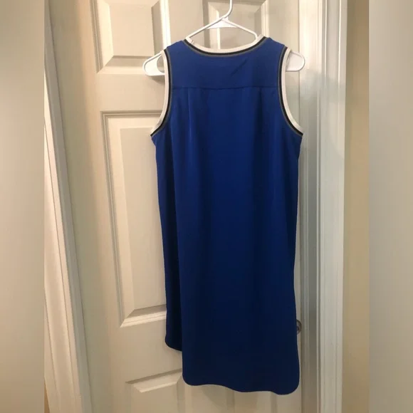 ABS sporty jersey style blue sleeveless dress Sz S - Picture 6 of 6